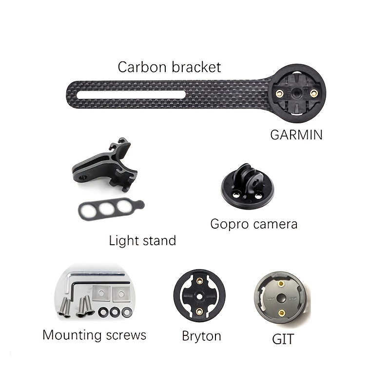 Soporte de fibra de carbono para ordenador de bicicleta, soporte para Garmin,  manillar 5D para GoPro