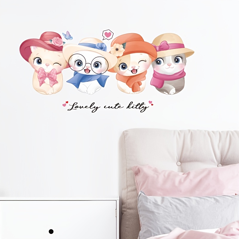 Cartoon Gentleman Cat Acrylic Mirror Sticker Mirror Wall - Temu