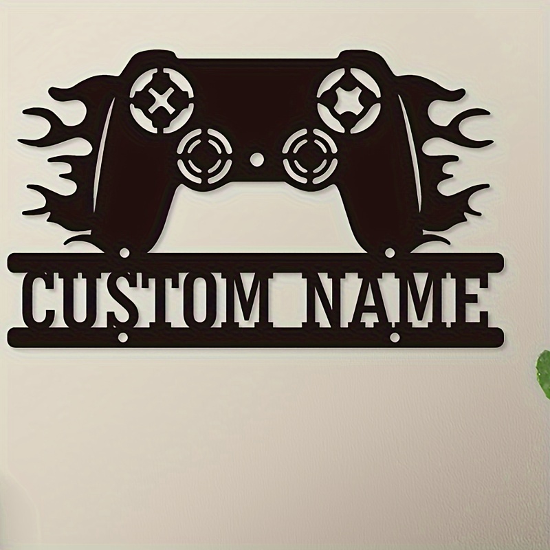 

Customizable Metal Gaming Controller Wall Art - No Electricity Needed, Durable Material, Featherless, Personalized Gamer Room Decor Sign