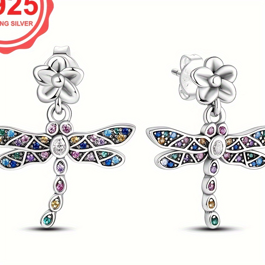 

4.48g S925 Hypoallergenic Earrings Full Set Dragonfly Earrings Earrings For Gift