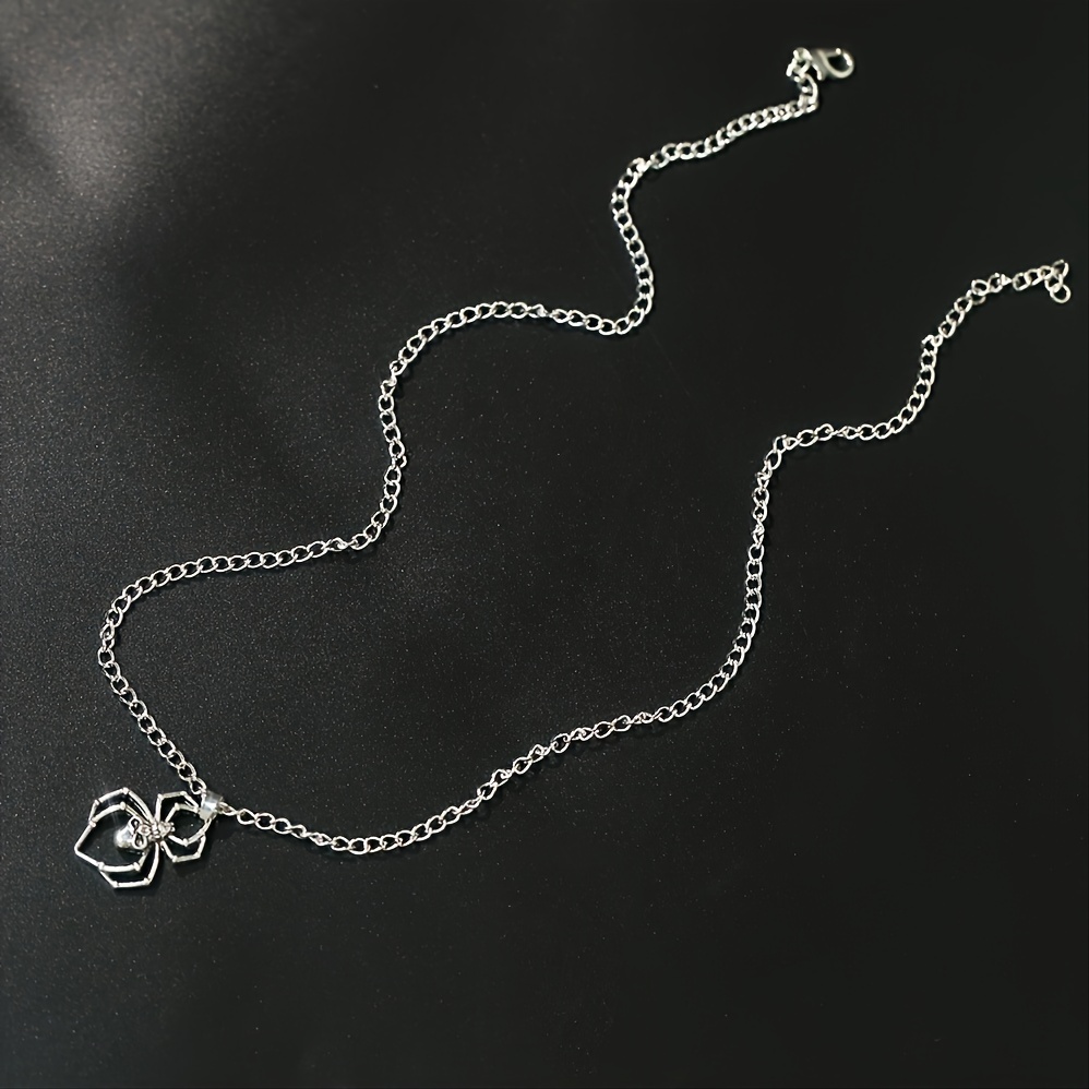 Vintage Spider Skull Pendant Necklace