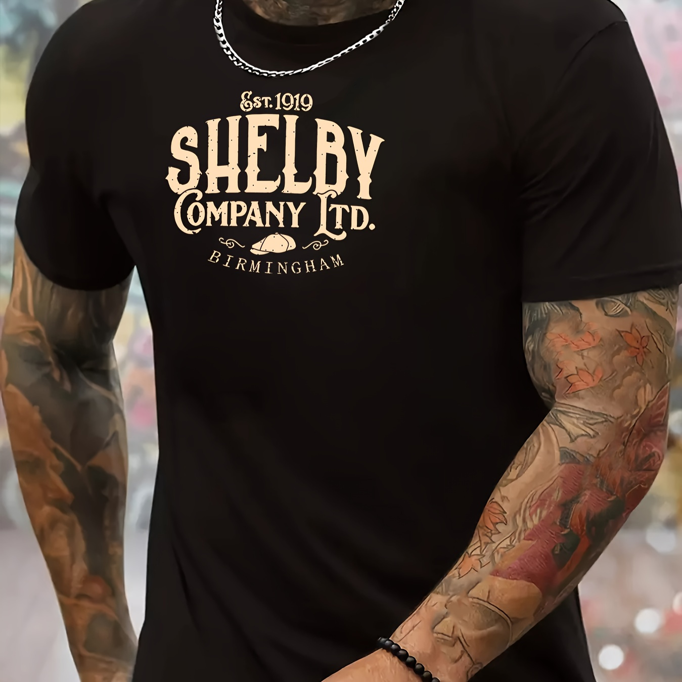 

Shelby Alphabet Print Crew Neck Short Sleeve T-shirt For Men, Casual Summer T-shirt For Daily Wear And Vacation Resorts
