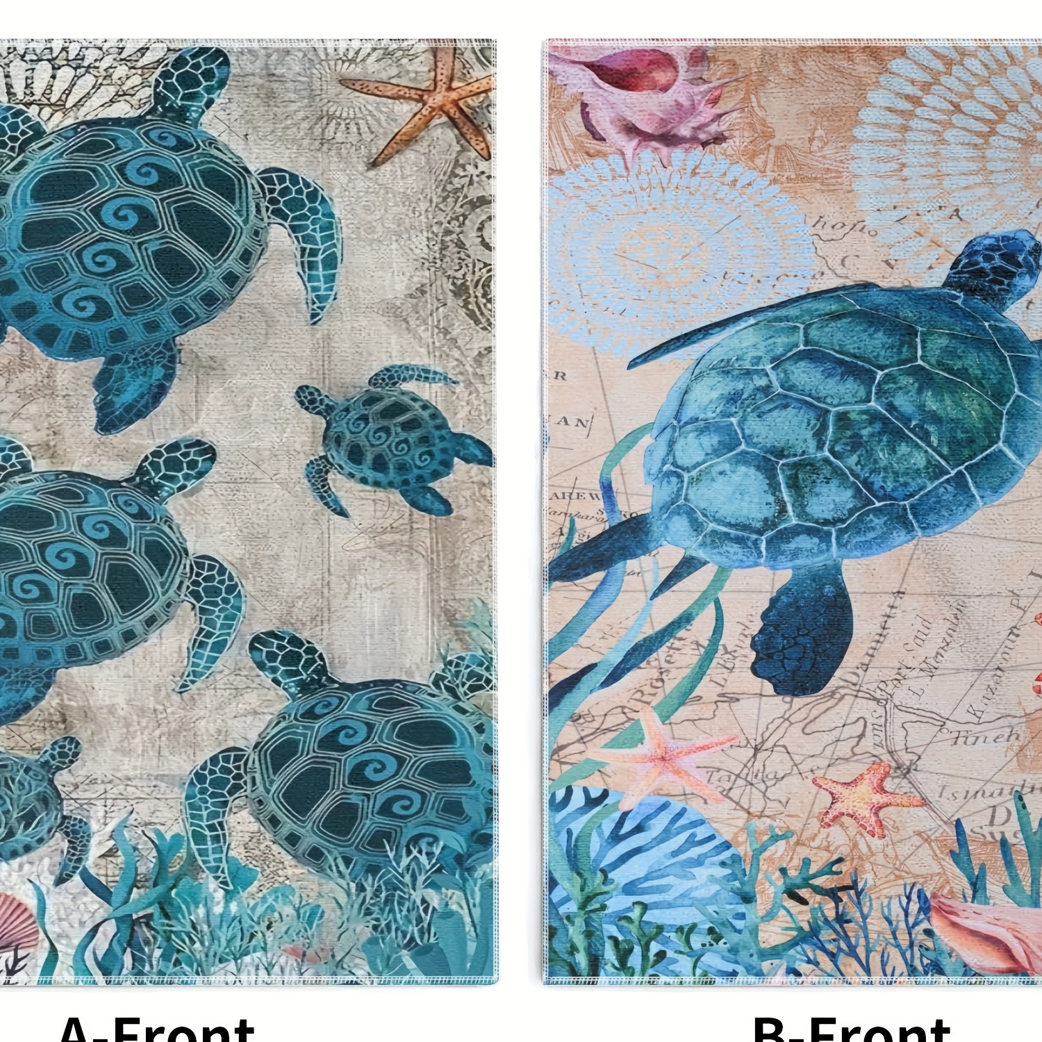 

2-piece Sea Turtle Absorbent Soft Towels - Versatile For Bathroom, Kitchen & Home Decor, 18x26 Inches, Perfect Housewarming Gift