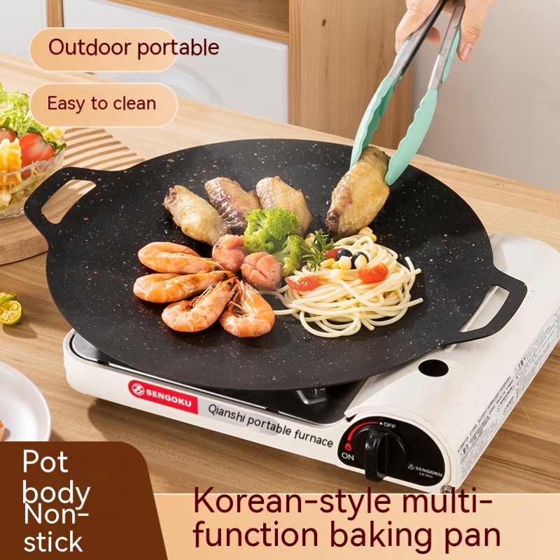 Portable Camping BBQ Grill Pan Non Stick Lightweight Korean BBQ