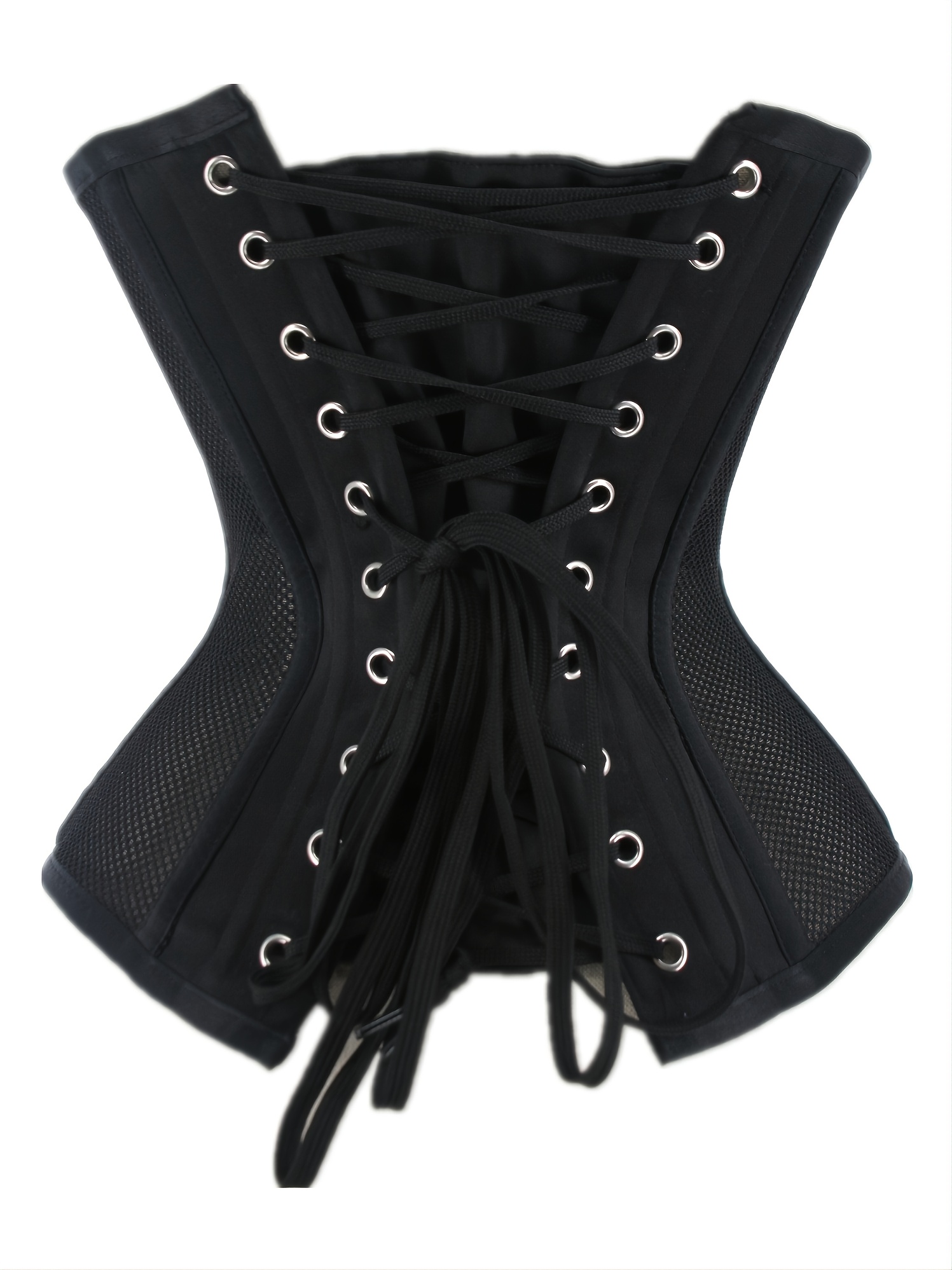 BrilliantMe Women's Push Up Corsets Strapless Lace Up Bustiers Shapewear  Waist Trainer Black S