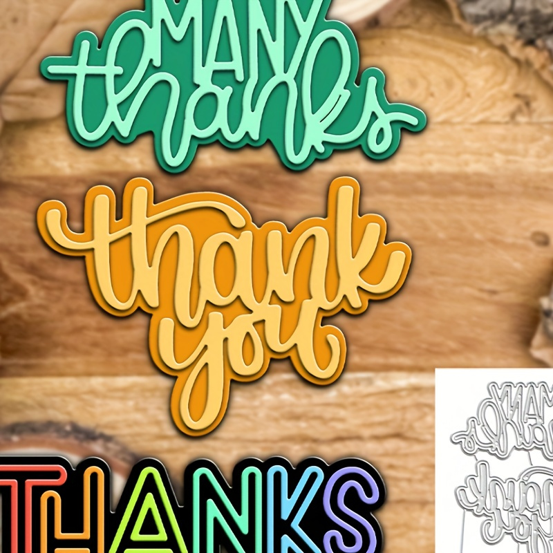 

Elegant 'thank You' Metal Cutting Dies Set For Diy Scrapbooking, Card Making & Paper Crafts - Silvery- Theme Stencils