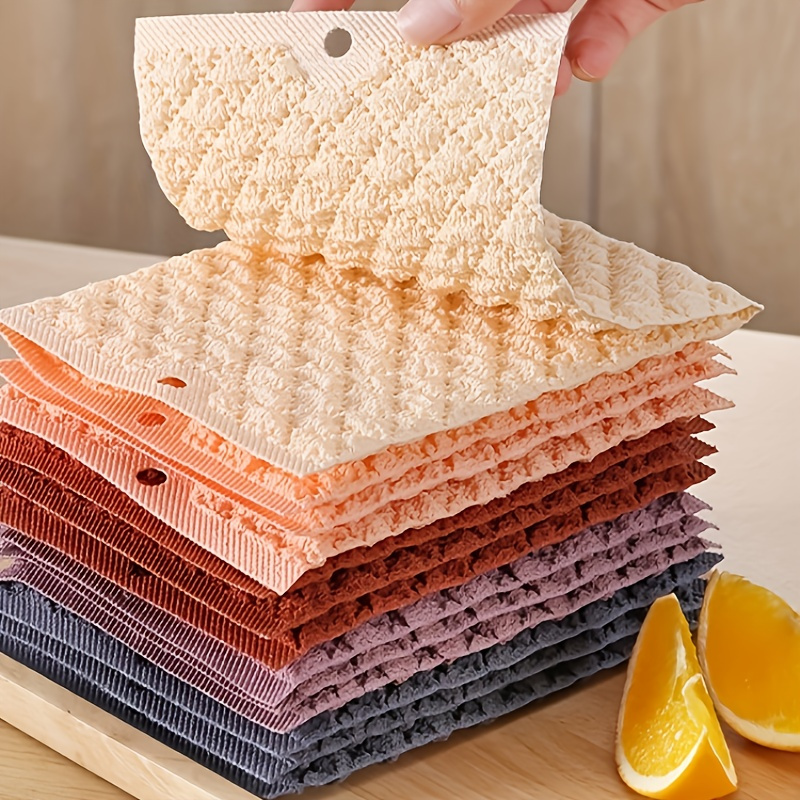 

10pcs Reusable Bamboo Fiber Cleaning Cloths - , Quick-drying, -free, And For Kitchen Cleaning - Range Hood, Countertop Burners, Tableware, And Oil - 4.72x5.91in