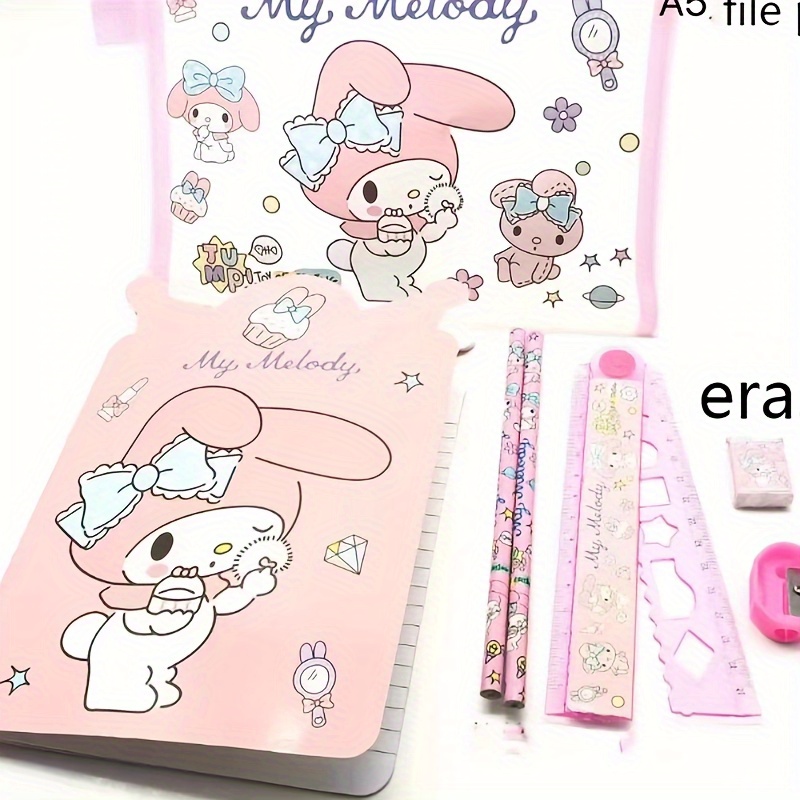 Hello Kitty Stationery Set Pencil Eraser Ruler Kawaii My Melody