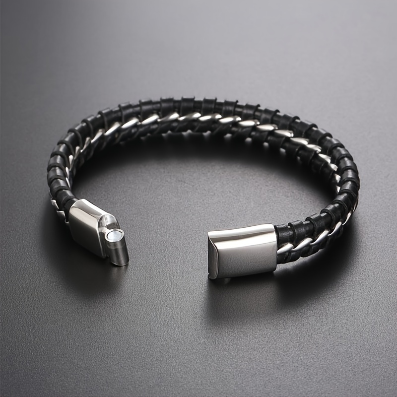 2pcs Stainless Steel Magnetic Clasp For Leather Rope Bracelet