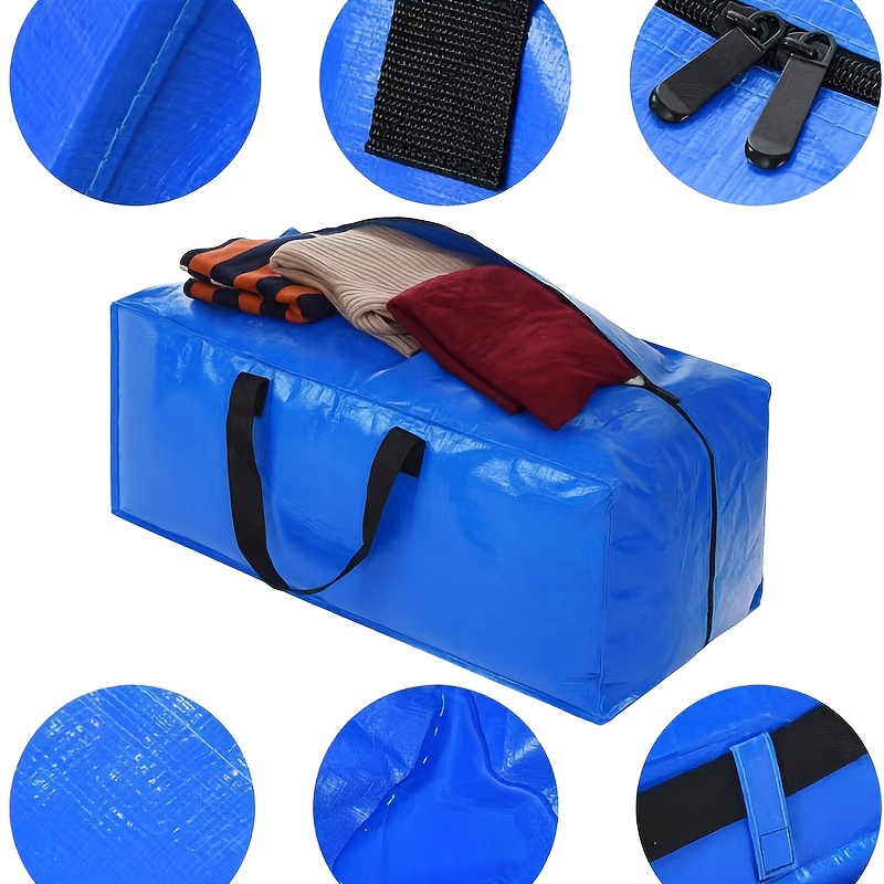 Moving Bags Heavy Duty Extra Large, Blue Moving Totes Bag with Zippers  Backpack Handles for Clothes, Moving Boxes Dorm College Packing