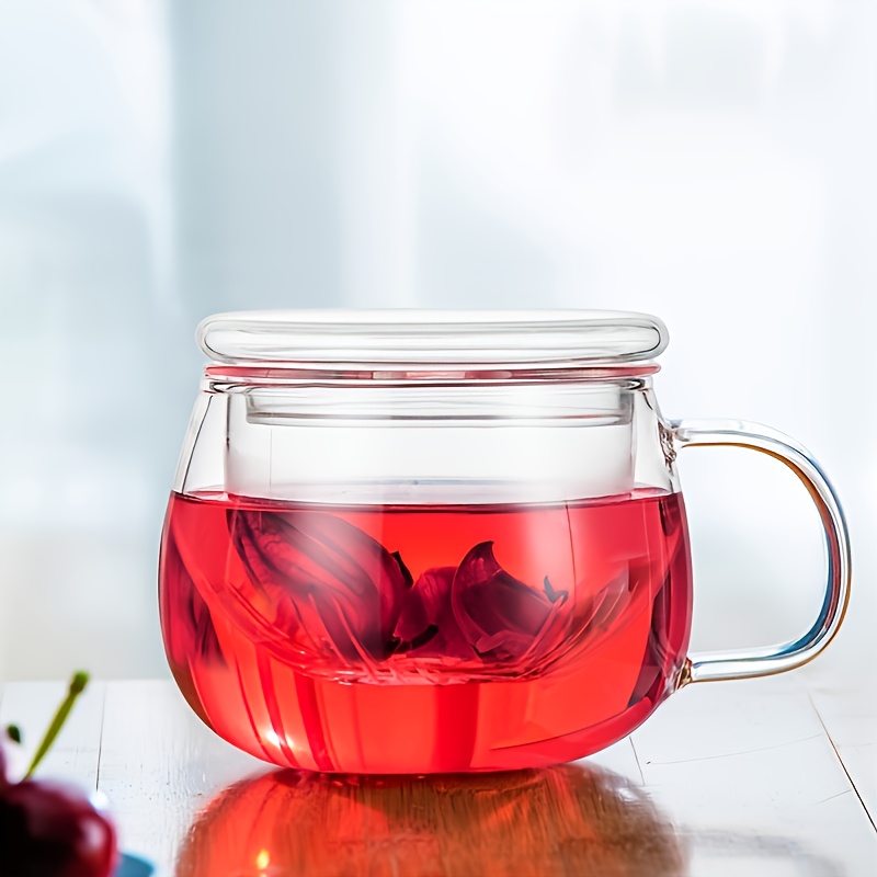 11.8oz Glass Teapot with Infuser, Borosilicate Glass Tea Kettle for Loose Leaf Tea, High Borosilicate Clear Glass Tea Pots for Loose Leaf Tea and