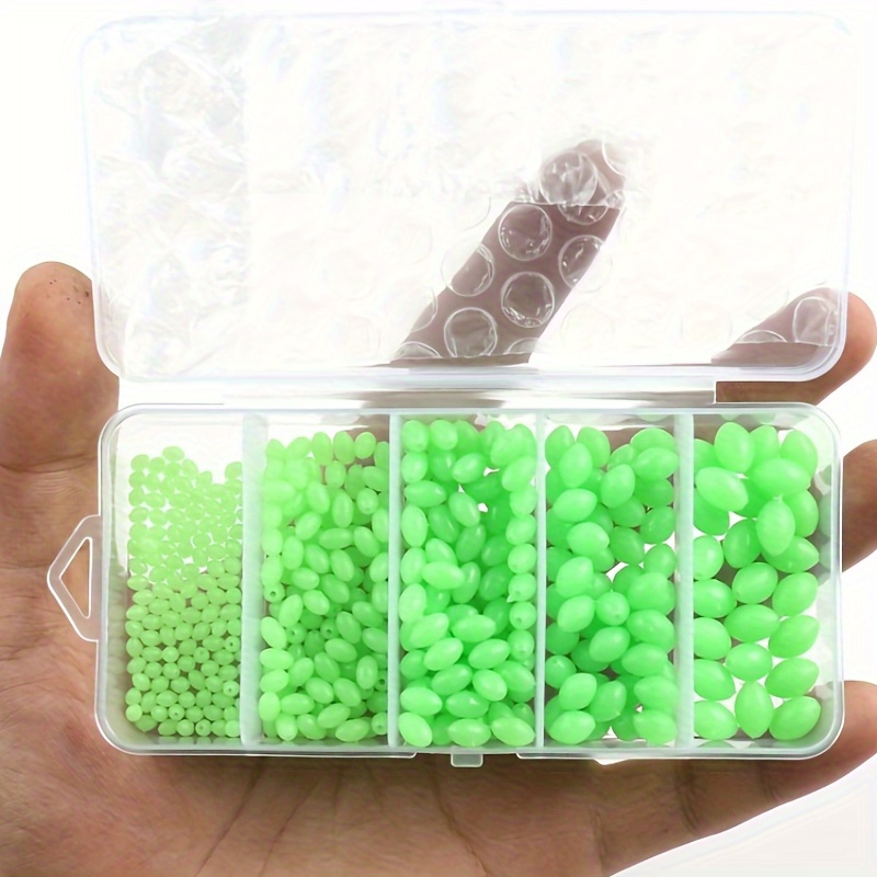 

400pcs -the-dark Fishing Beads Set, Fluorescent Green Pvc Spherical Floats For Night Fishing - Ideal For Soft & Rig Setup, Acrylic Material, In Box, Fishing Gear