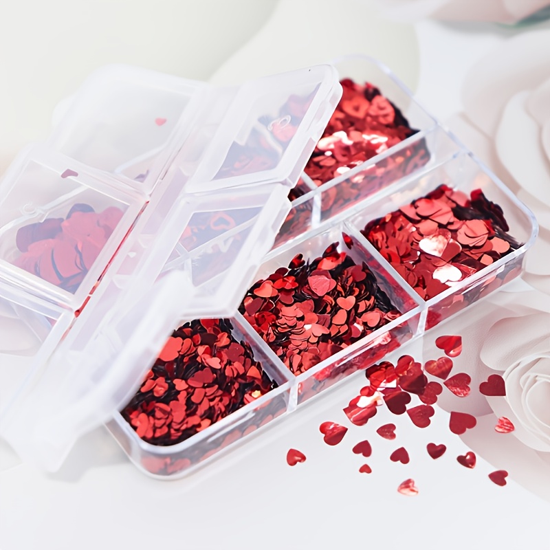 Red Mixed Heart shaped Glitter Sequins Epoxy Resin Mold - Temu