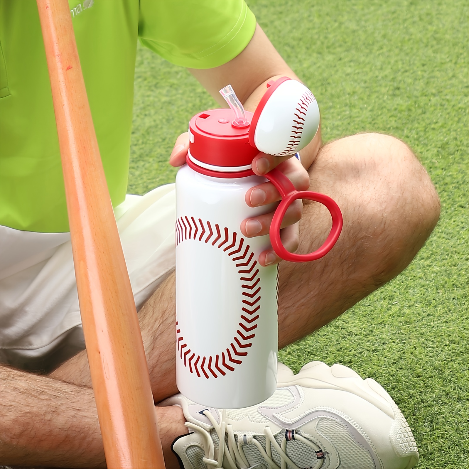 Double Insulated Stainless Steel Water Bottle With Baseball - Temu