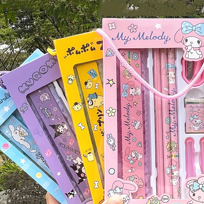 Stationery Set Melody Pompompurin Kuromi Cartoon Cute Creative