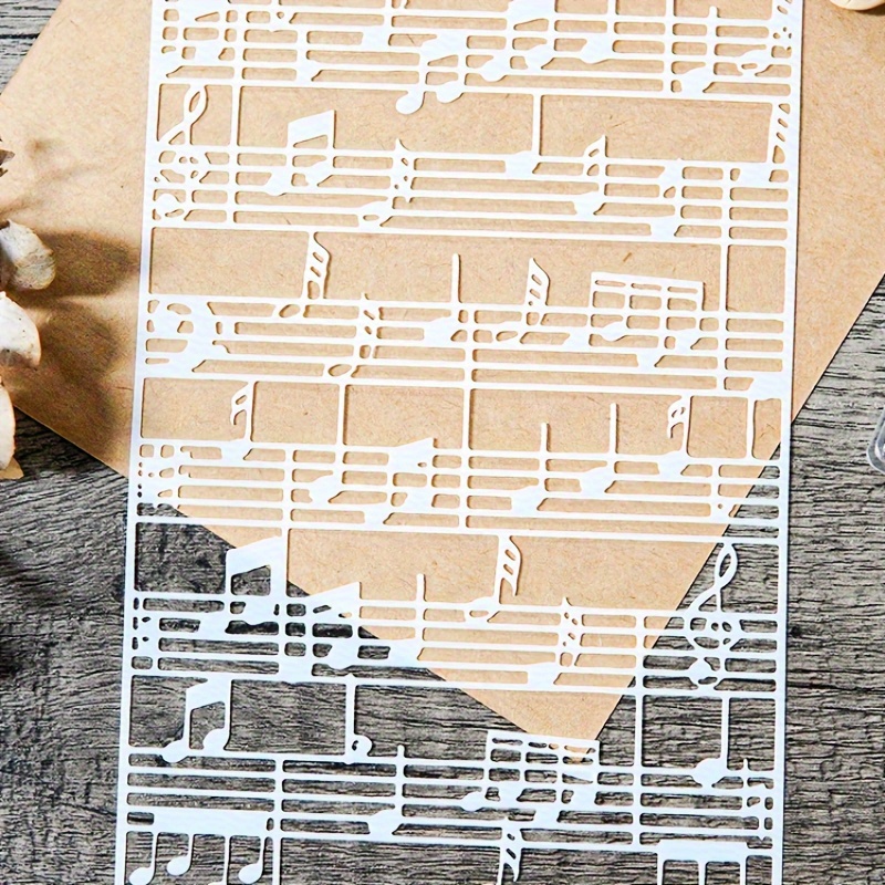 

1pc Plastic Music Score Stencil For Diy Greeting Card Decoration, Scrapbooking, Embossing, Crafting, Reusable Template For Photo Gifts & Blessings - New 2024 Arrival