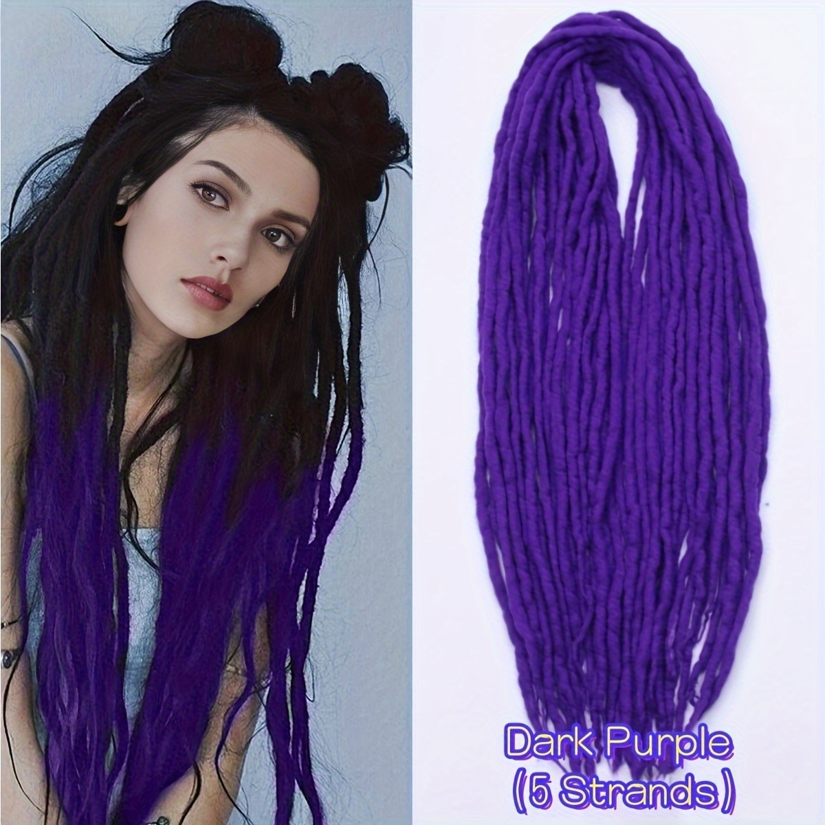 synthetic dreadlocks hair extensions handmade double ended Temu