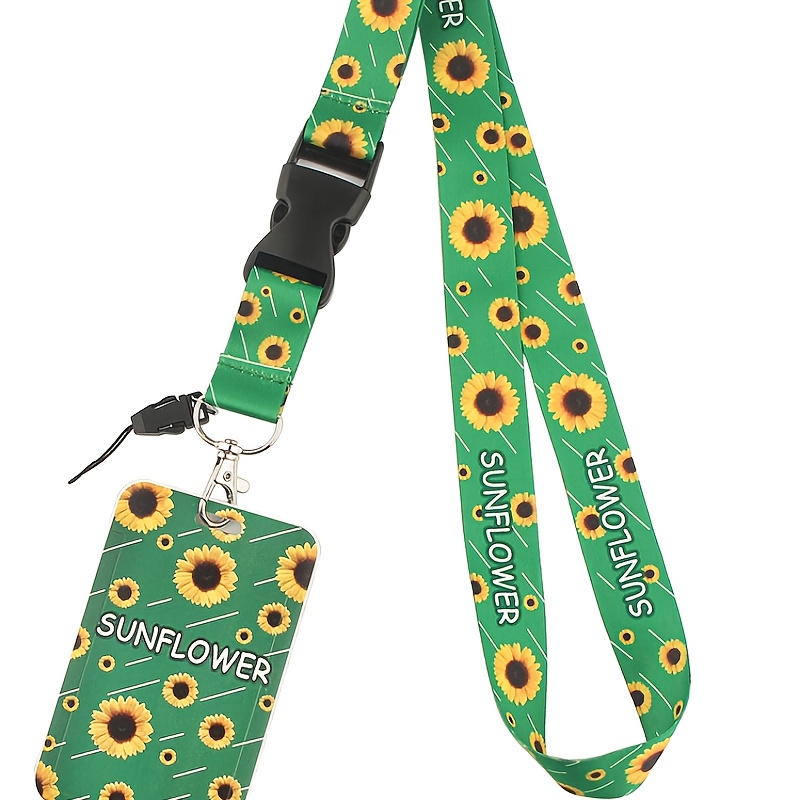 

Sunflower Lanyard Id Badge Holder Keychain Id Card Pass Gym Mobile Badge Holder Key Holder Key Rings