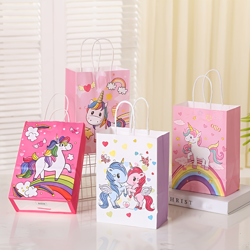 8 bolsas de regalo de papel Kraft de feliz cumpleaños con asas, 8,3*5,9*3,1  pulgadas/21*15*8cm, bolsas de regalos, bolsas de regalos