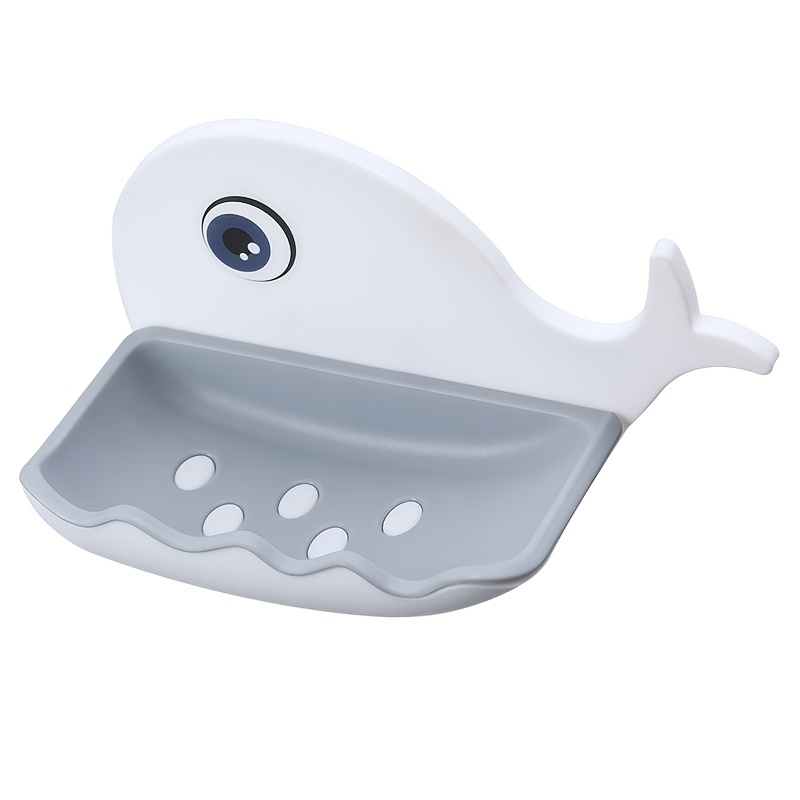 1pc Wall-mounted Soap Dish With Suction Cup, Drainage - Double