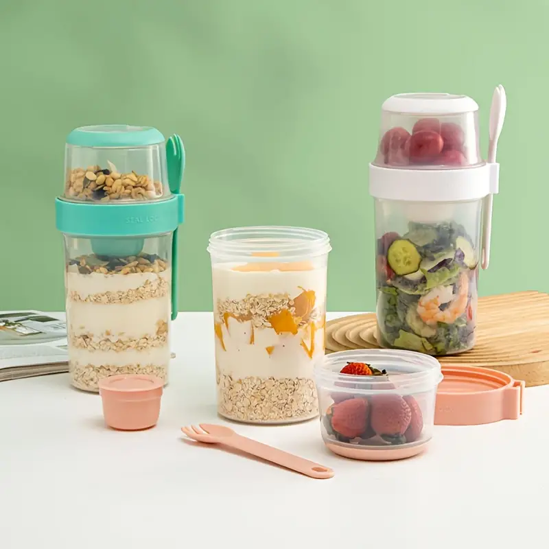 Salad Cup, Breakfast Cup, Yogurt Cup With Top, Cereal Or Oatmeal