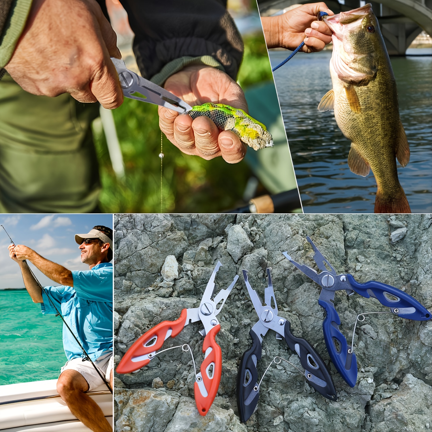 Cheap Sougayilang Fishing Rod Fishing Clamp Aluminum Stainless Steel Fishing  Pliers Scissors Line Cutter
