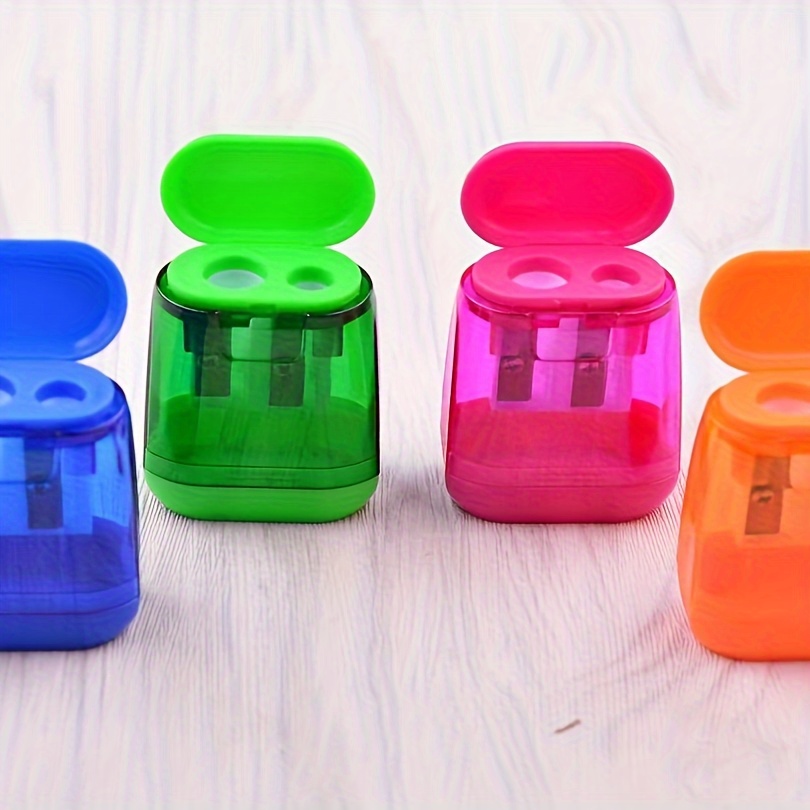 

4pcs Taille-Crayons à Double Emplacement avec Couvercles - Colorés, Portables & Idéaux pour les , l'École et