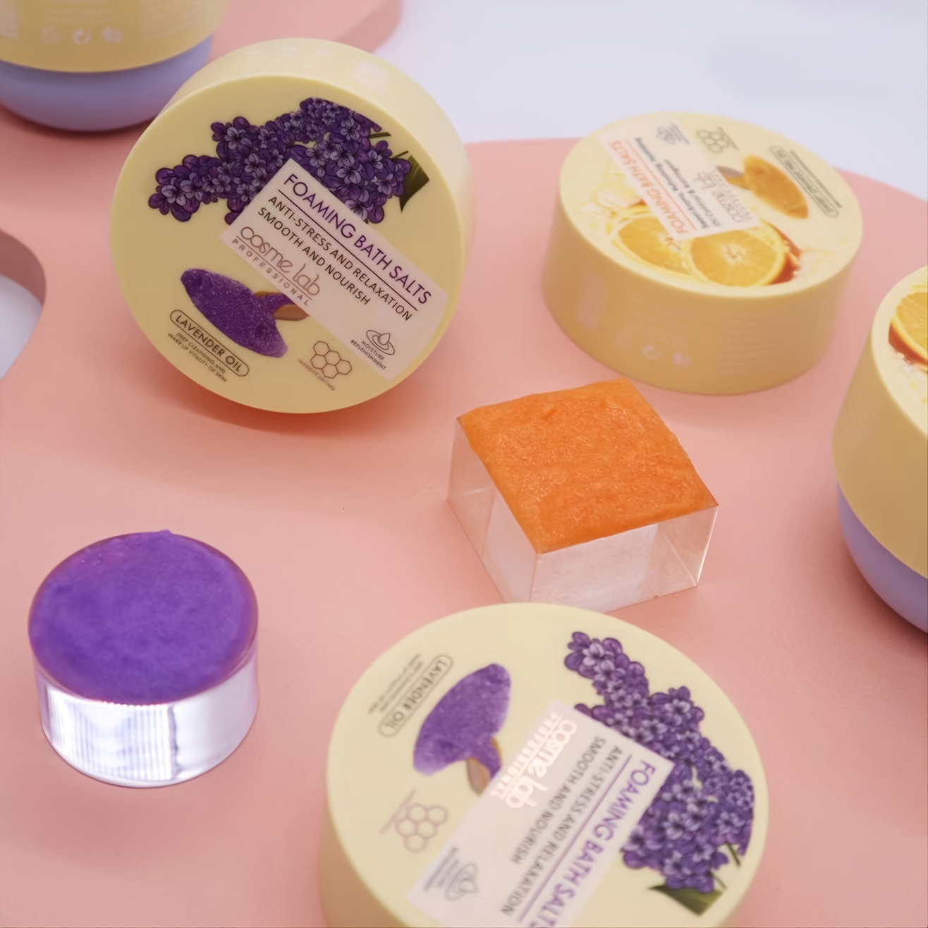 Foaming Bath Salts for Stress Relief Lavender Orange
