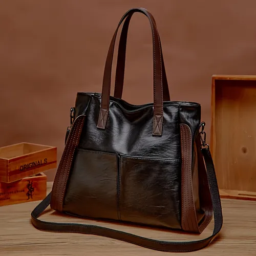 Large Capcity Leather Tote Bag - Free Shipping for New Users - Temu
