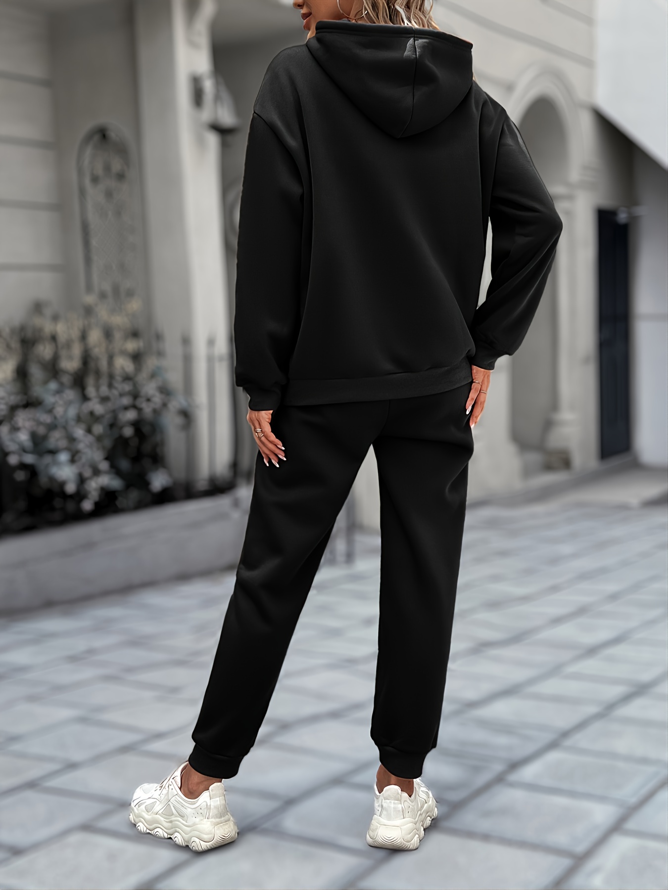 Women's Tracksuit Two Piece Sets Loose Long Sleeve Shirt Tops And W