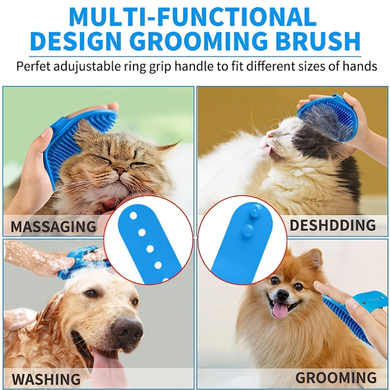 Dog Bath Brush Dog Shampoo Brush Dog Scrubber For Bath Pet Bath Massage  Brush Scrubber Dog Shower Grooming Supplies - Temu
