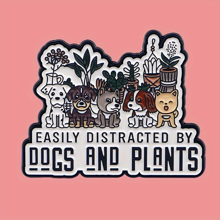 

Dmlsky ' By & Plants' Enamel Pin - Dog Brooch, Zinc Alloy, - For Backpacks &