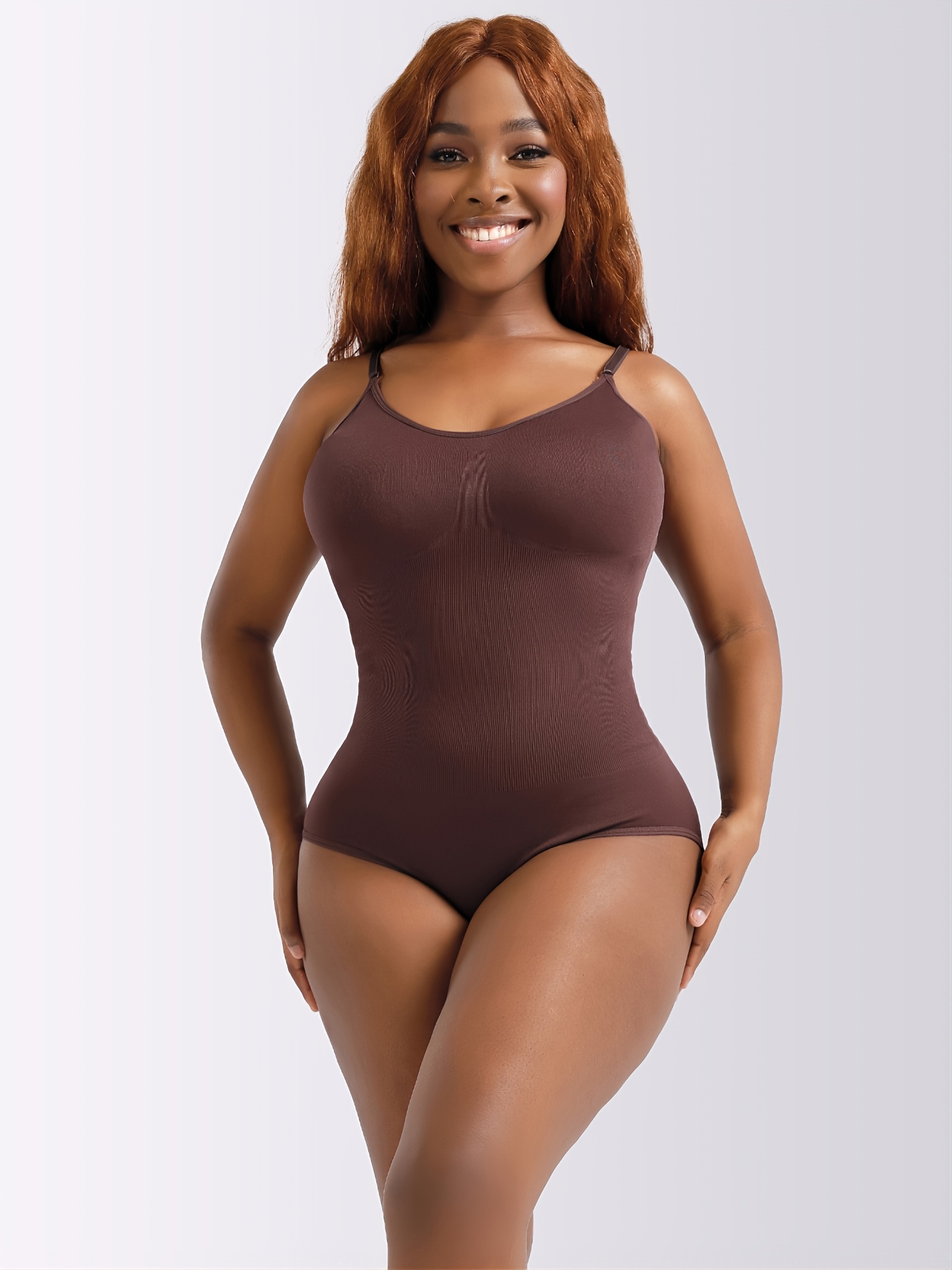 Women Plus Size Seamless Bodysuit Shapewear Tummy Control Body