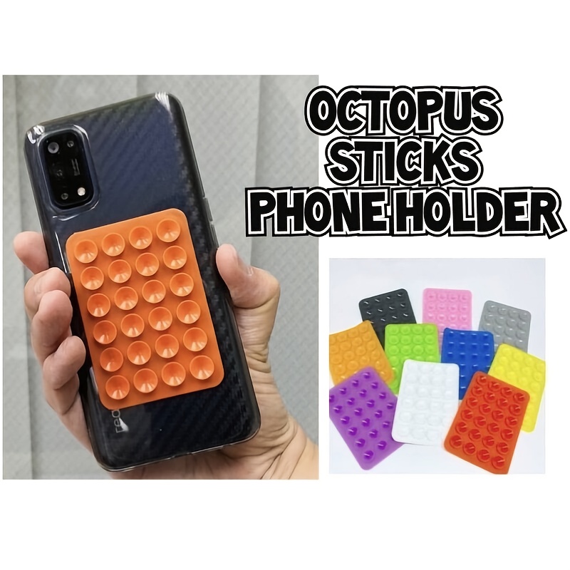 OCTOBUDDY || Silicone Suction Phone Case Adhesive Mount || (iPhone and Android Cellphone Case Compatible, Hands-Free Mobile Accessory Holder for