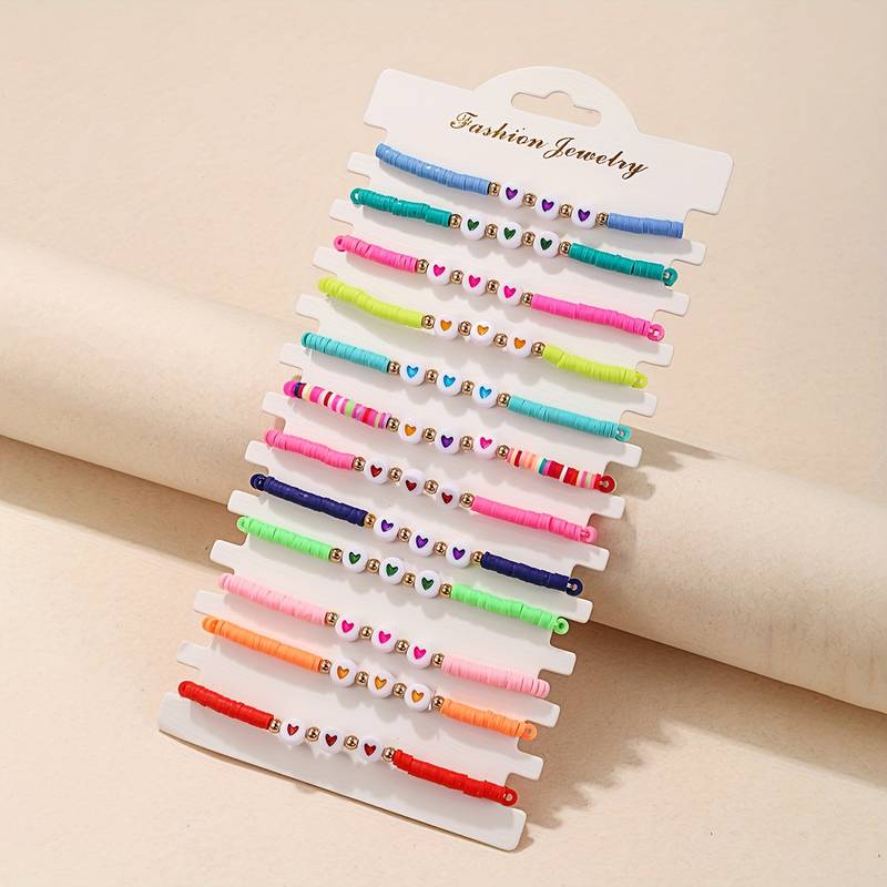 48 Bracciali Dell'amicizia In Argilla Colorata: Regolabili, Con Perline, Per Feste E Regali