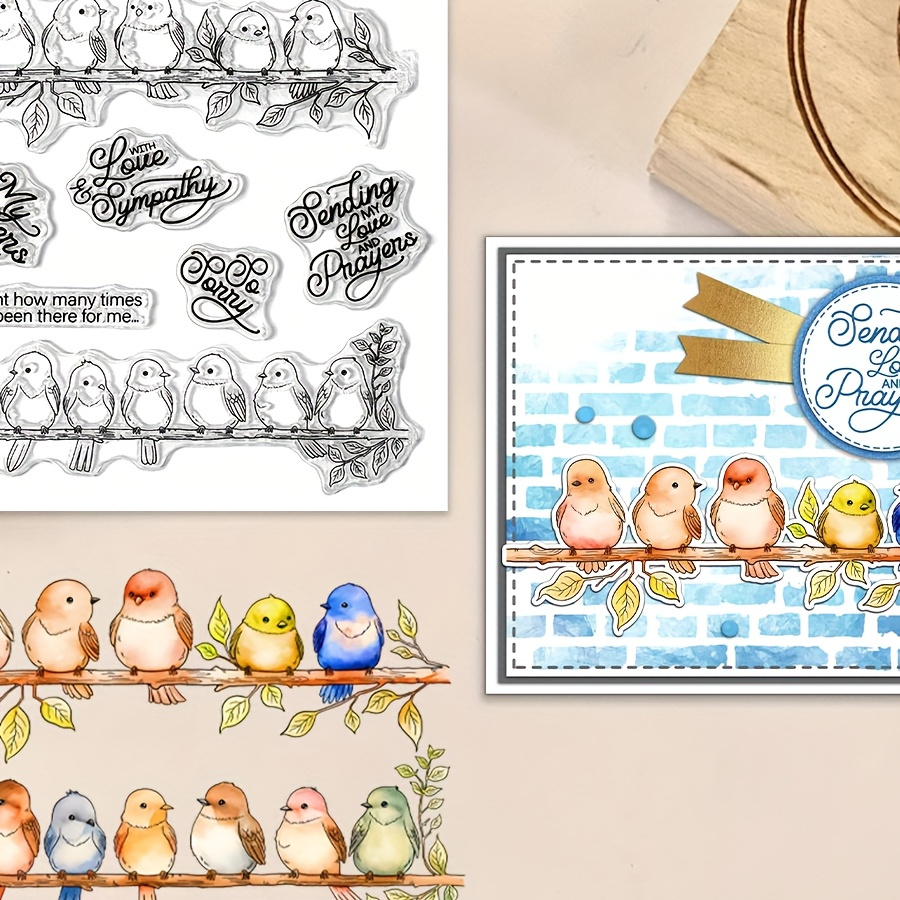 

Cute Fatty Birds Stand In Lin Cutting Dies Clear Stamp Set Diy Scrapbooking Supplies Knife Mold Metal Dies Silicone Stamp For Cards Albums Crafts Decor