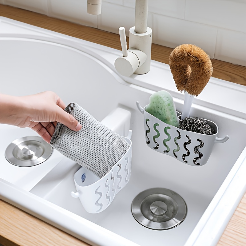 Sink Sponge Holder, 1 Sponge Holder For Kitchen Sink With Removable Drain  Tray, Stainless Steel Kitchen Sink Caddy Sponge Holder For Sponges, Dish  Soap, Bottle, Countertop Or Adhesive, Kitchen Accessories - Temu