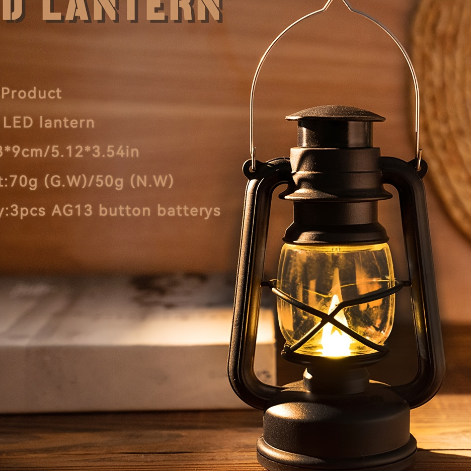 Led Vintage Lantern Flickering Flame, Decorations Indoor/outdoor Lanterns  With Remote Control, Aaa Battery Powered, Two Modes Lighting Decorative  Lanterns For Yard, Terrace, Garden, Fireplace, - Temu