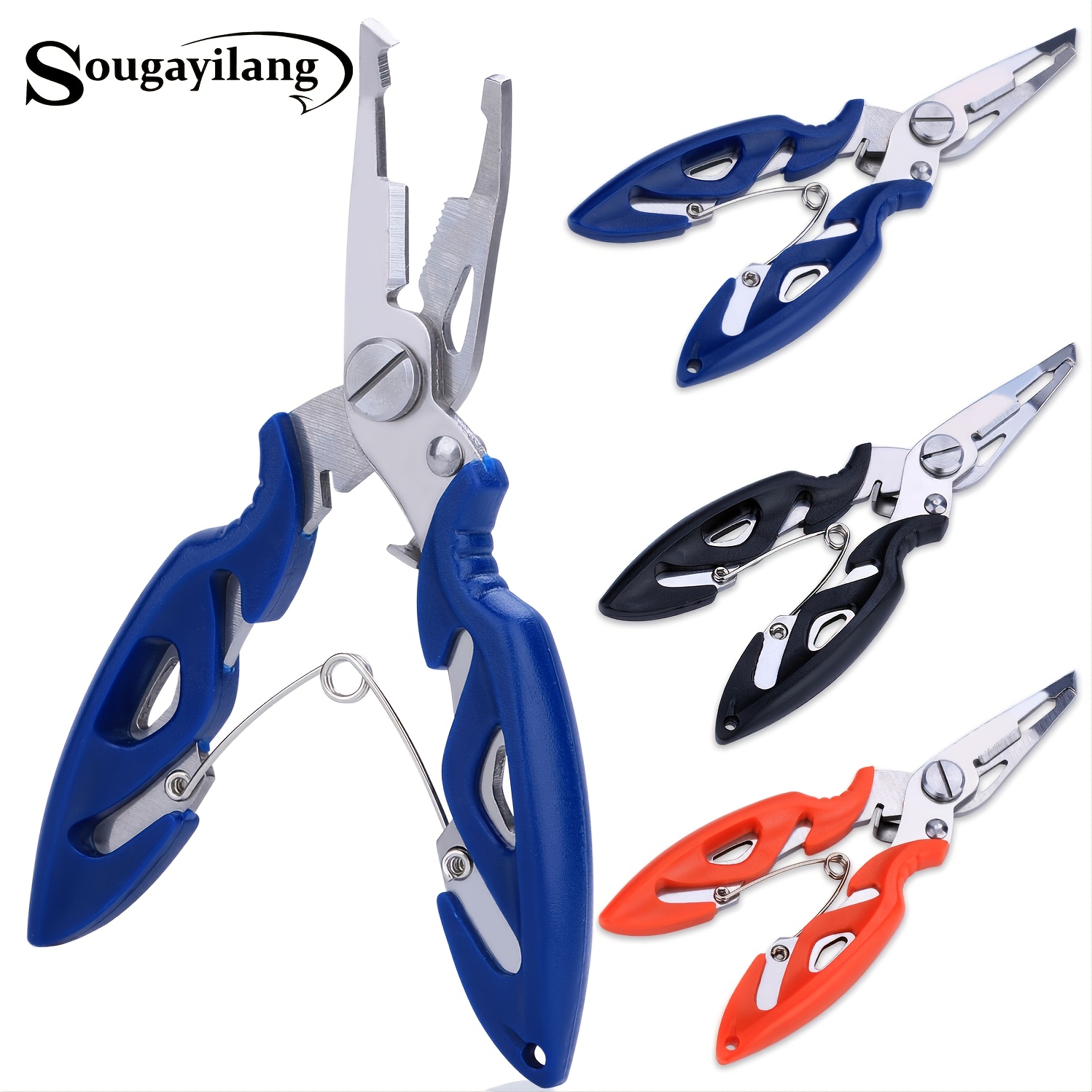 Cheap Sougayilang Fishing Rod Fishing Clamp Aluminum Stainless Steel Fishing  Pliers Scissors Line Cutter
