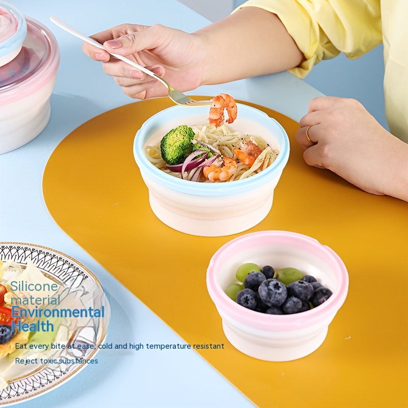 Silicone Lunch Box Folding Bowl Portable Outdoor Crisper - Temu