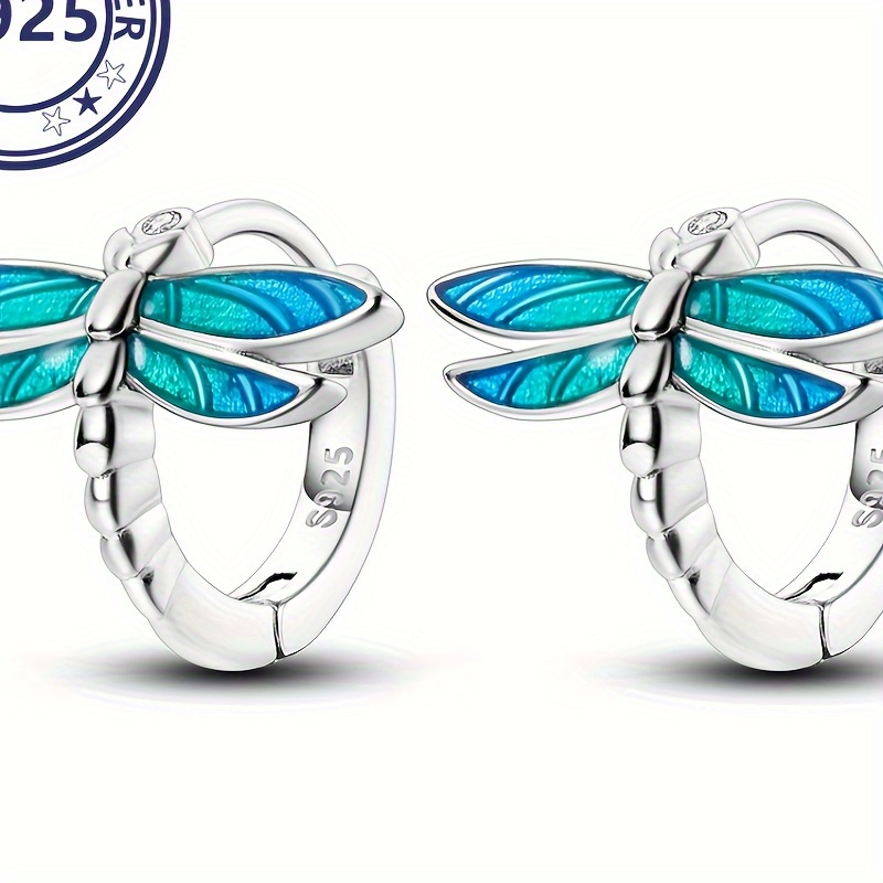 

4.23g/0.15oz S925 Sterling Silver Dragonfly Hoop Earrings Exquisite Ethnic And Minimalist Style Jewelry For Women Gifts