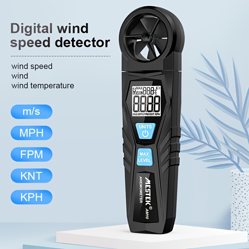 * Digital * Wind Speed Gauge Meter Five Modes Rotate Wind Speed Temperature  Tester Meter Unit Switch Anemometro