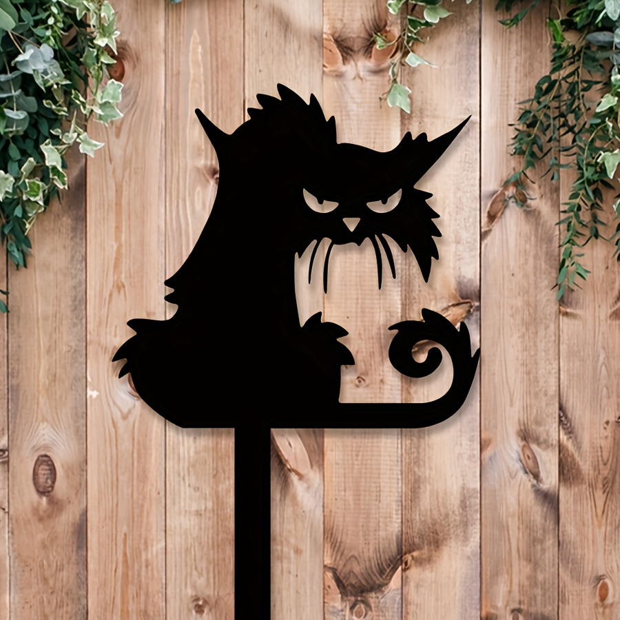 

1pc, Black Metal Evil Cat Garden Stake, Spooky Silhouette Style, Outdoor Halloween & Fall Season Decor, Haunted House Accent, Durable Yard Art, Perfect Gift For Garden Enthusiasts