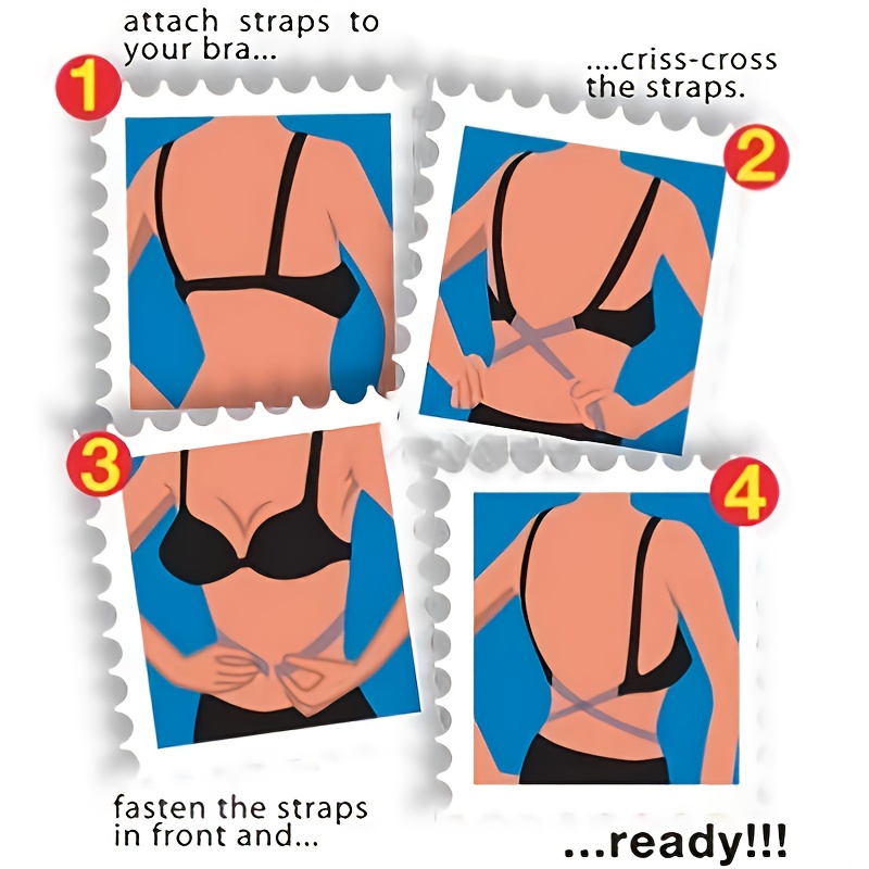 3PCS Women's Deep V Neck Backless 2 Button Cross Strap Extension Bra Tube  Backless Strap