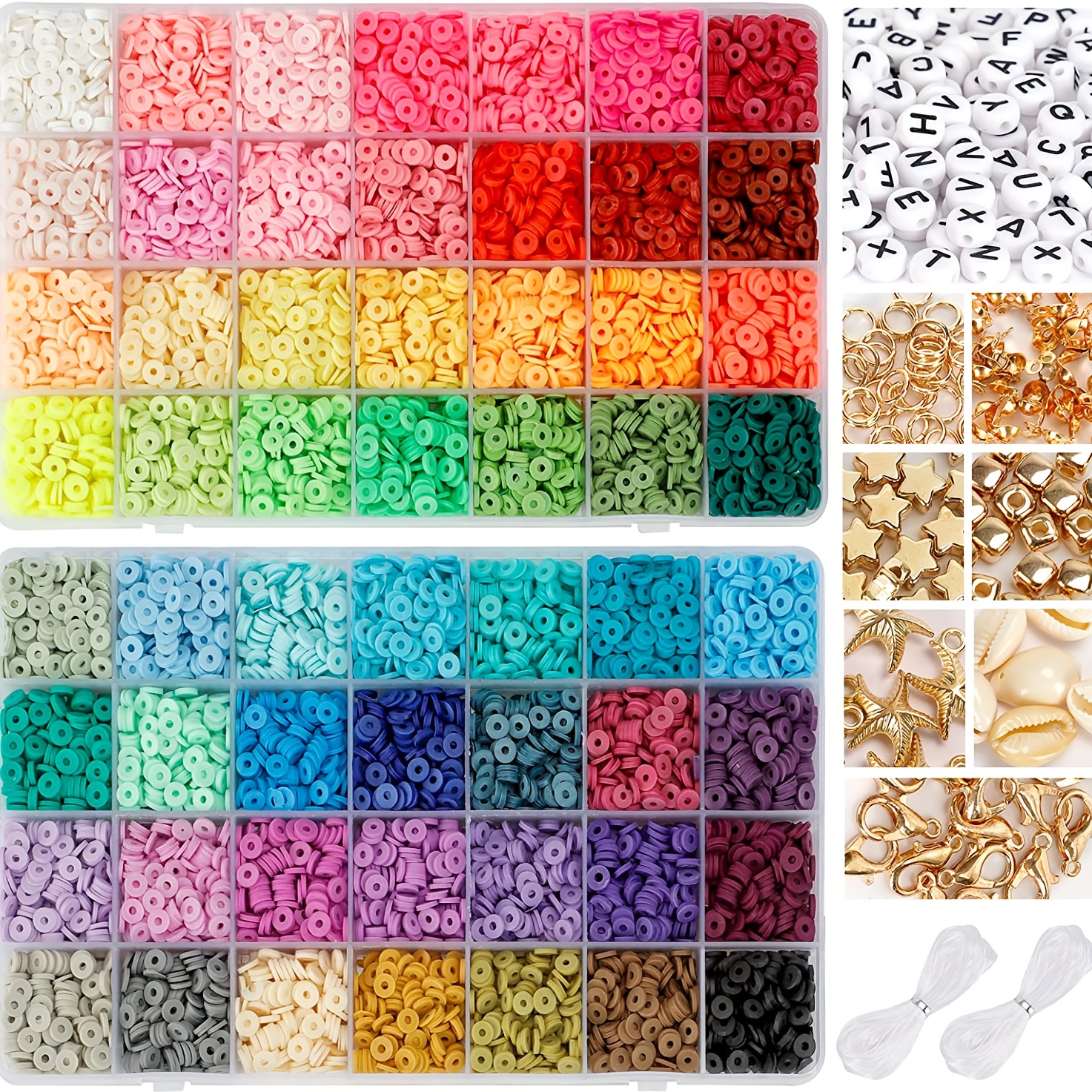  TINY FUN 16800pcs 72 Colors Clay Beads and 48 Colors