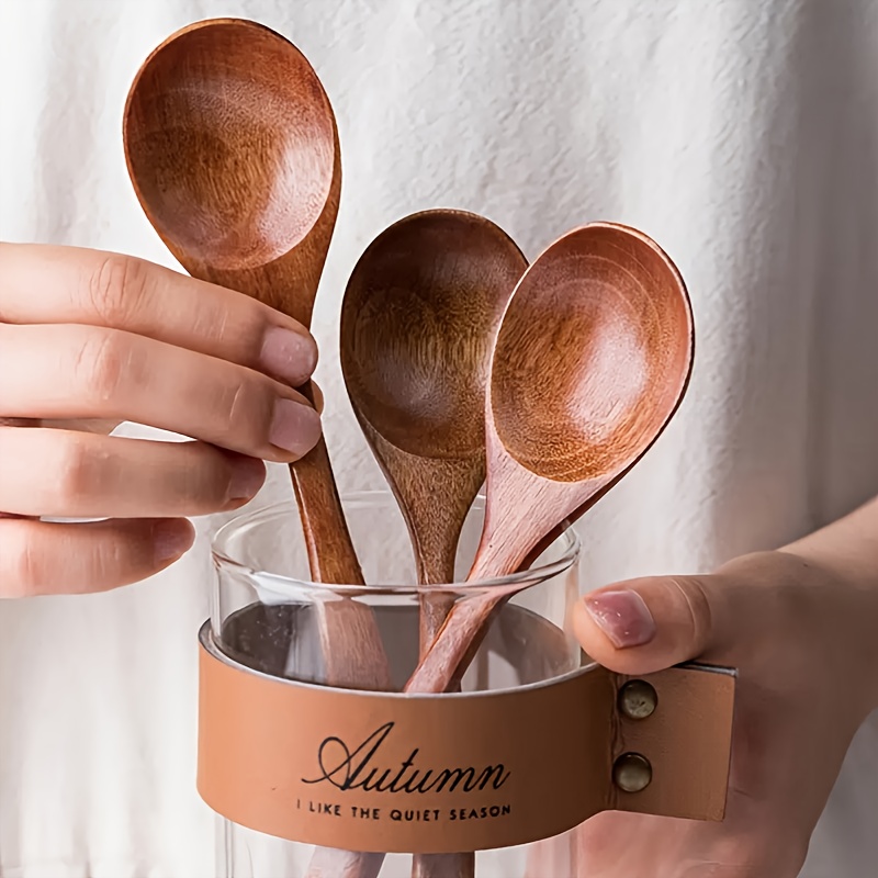 1pc Wooden Spoon, Curved Wood Soup Spoon, Long Handle Spoon, Kitchen  Utensil - Home  Kitchen - Temu