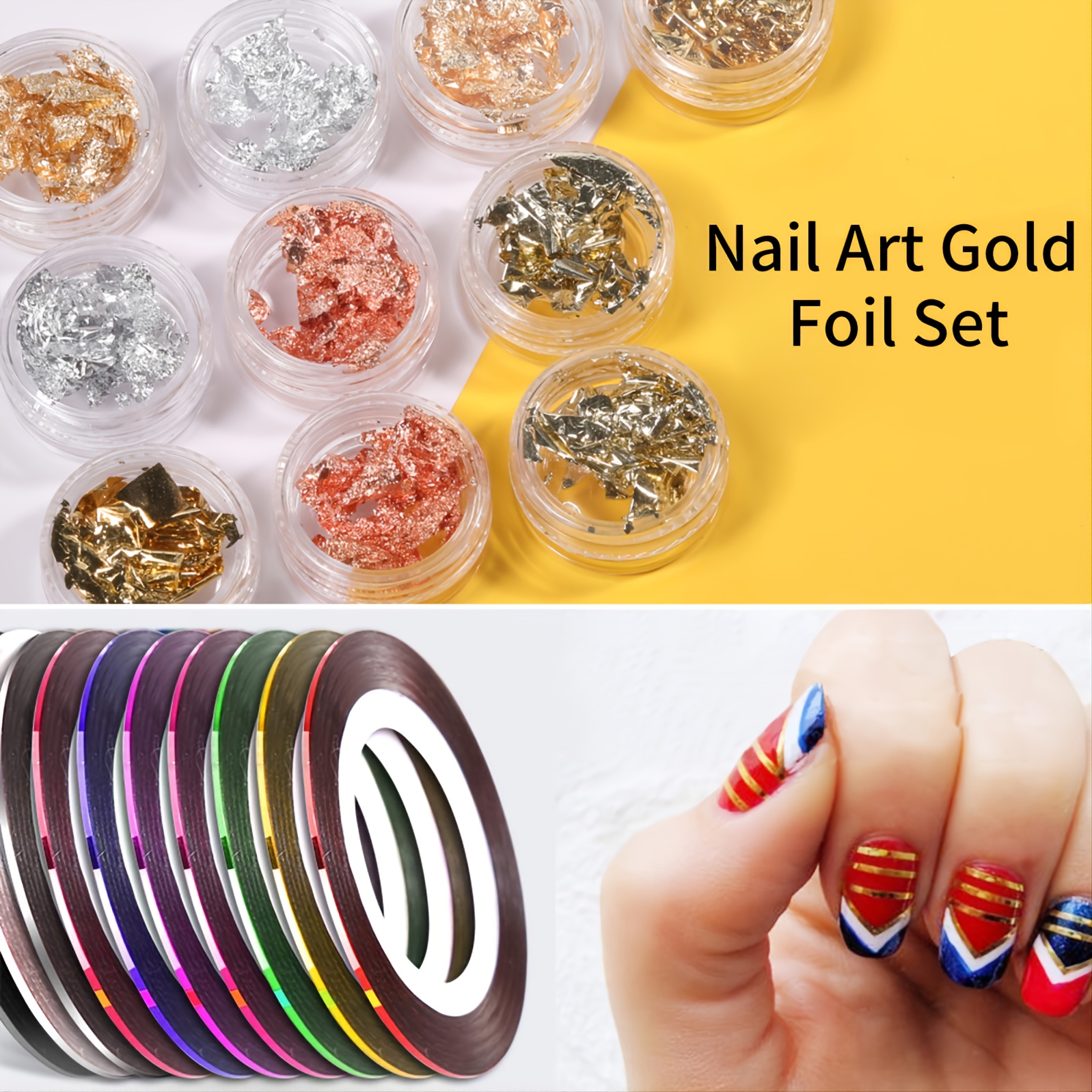 3PCS Wavy Striping Nail Art Tape (2mm) - Metallic Pink, Purple & Silver  (Great for Easter!)