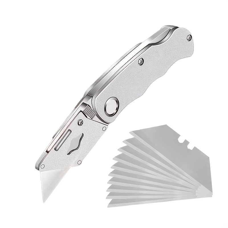 Stainless Steel Blade Safety Utility Knife Folding Pocket Paper