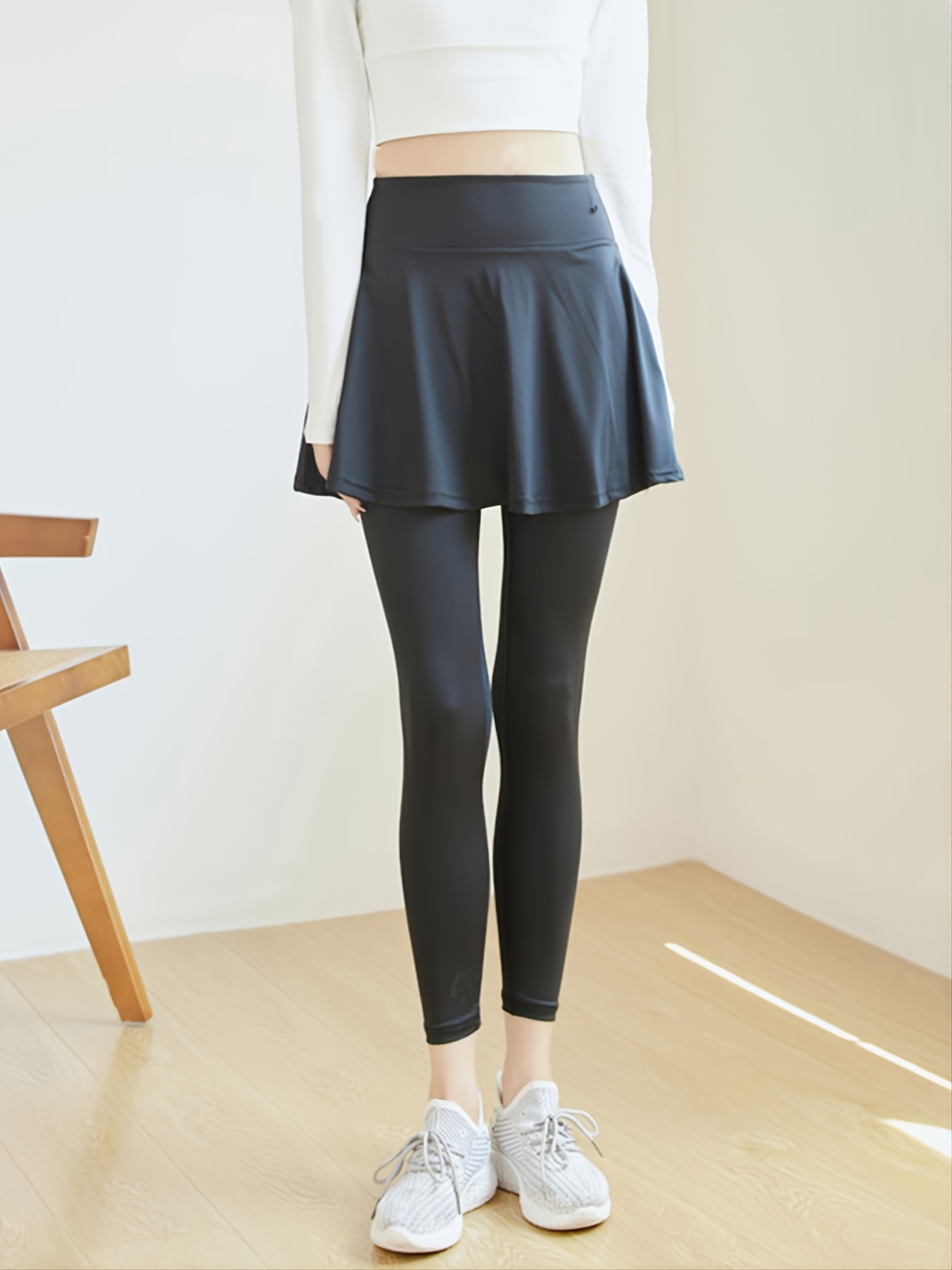 Skeggings Skirted Leggings Asymmetric Skirt Active Wear Yoga Super