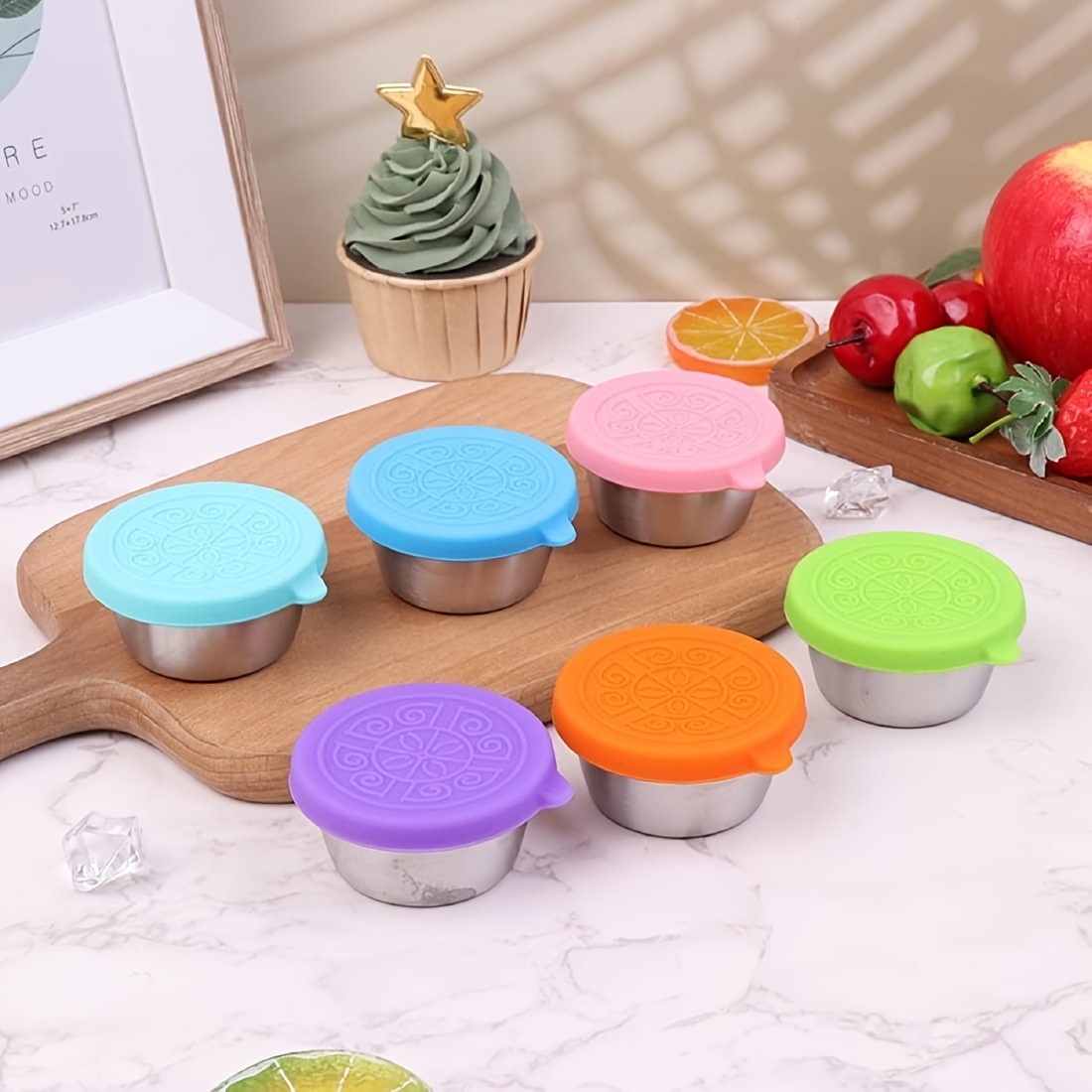 Salad Dressing Container, Sauce Cups Stainless Steel Dips Food Storage Reusable  Sauce Containers, Leakproof Colorful Seasoning Bowl, Small Taste Dish,  Countertop Plastic Spice Containers,food Storage Containers, Kitchen  Utensil - Temu United Arab
